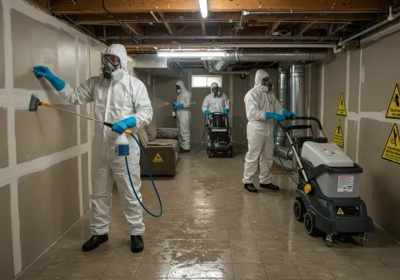 Basement Moisture Removal and Structural Drying process in Angwin, CA